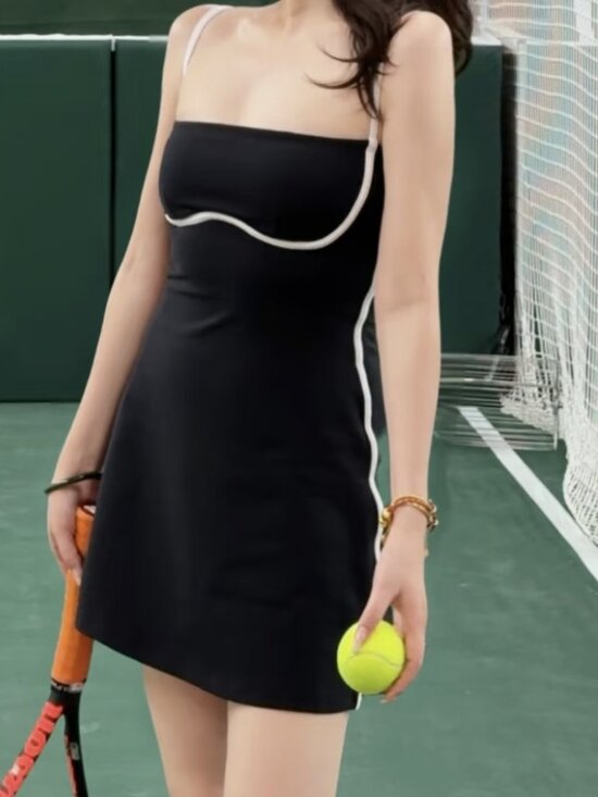 ALO Yoga Dresses & Skirts - ALO Yoga Black/White Dress💋Summer Weekend Sporty Dress Easy Outfit🎾Brand New